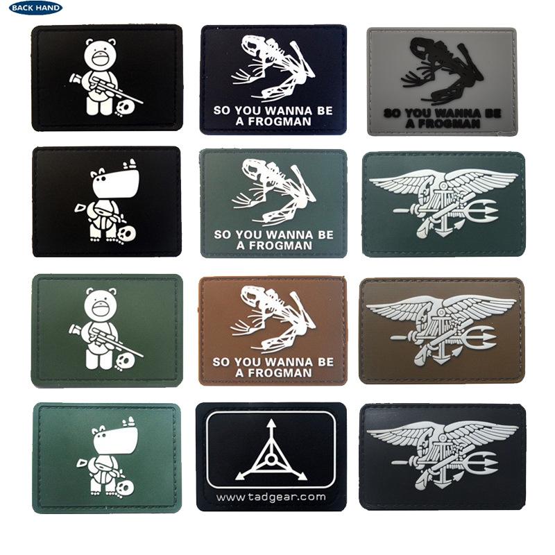 Bear Rhino Frog Seal Velcro PVC Morale Patch for Armband