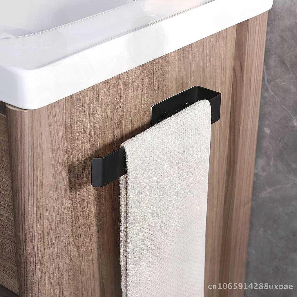 Punch-Free Single-Pole White Towel Rack Bathroom Pendant Toilet Towel Holder Silver Black Gold Dual-Use Models Available