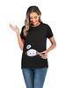 European & American Style Maternity Printed T-Shirt (Round Neck, Short Sleeve)