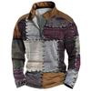New 3d Zip Polo Shirt Digital Print Men's Street Sports Fashion Sweatshirt