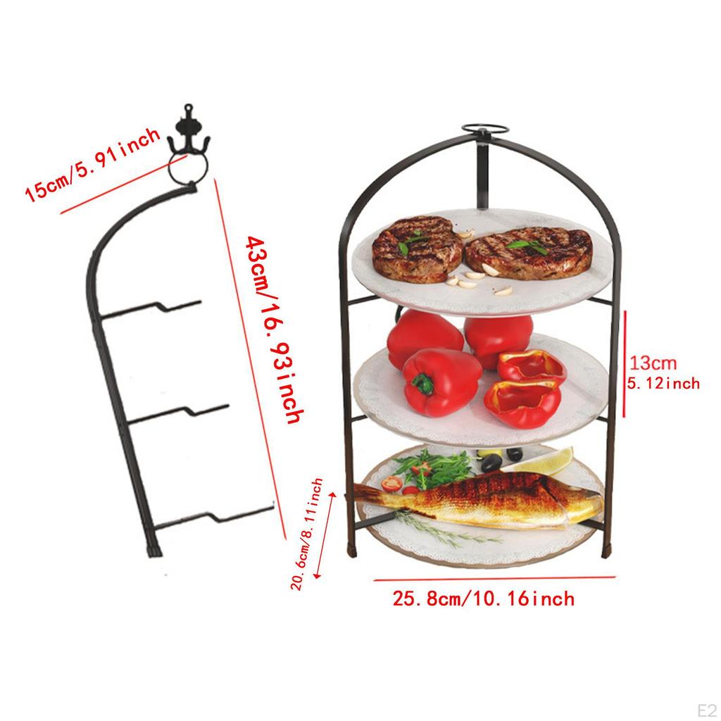 Pizza Pan Holder Dish Storage Foldable Hanging Kitchen Shelf Serving Stand Ingredient