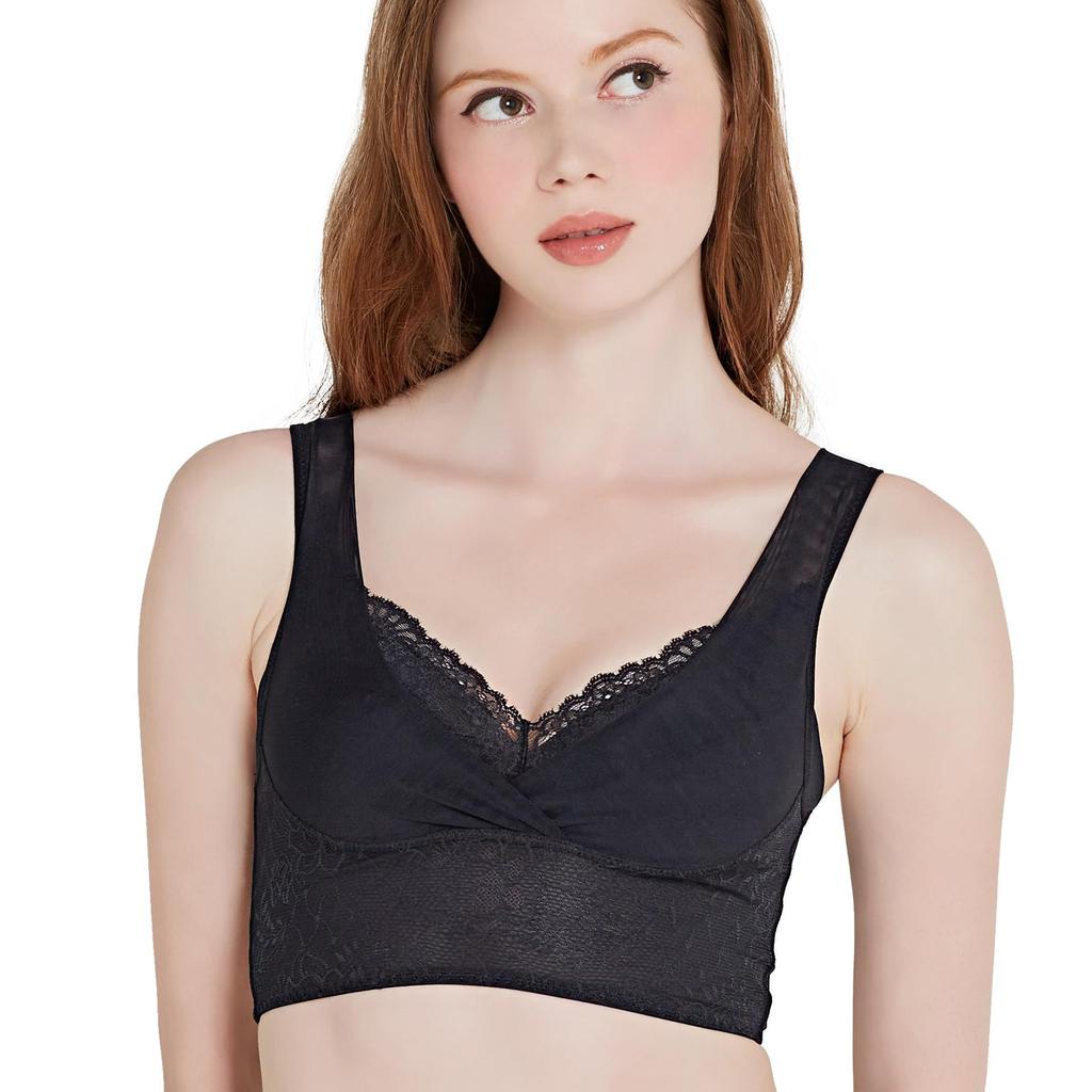 HEAVEN Japan Night Bra Available in a Wide Range of Sizes (Black, MG/No Pads) Wireless,