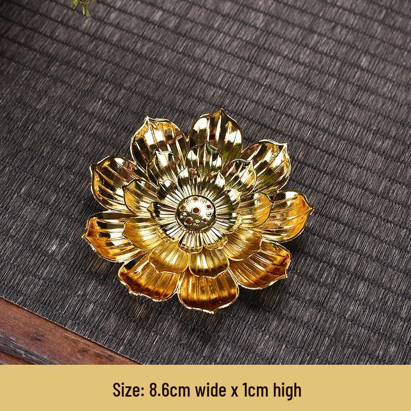 Antique Double-Layer Lotus Incense Holder for Tea Ceremony and Buddha Incense, Multi-Porous Sandalwood Line Burner.