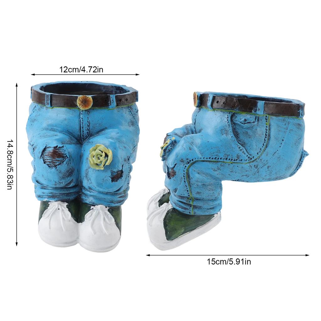 Pants Flower Pot Resin Stylish Jeans Shape Versatile Decorative Flower Planting Pot Planter Garden Figurine For Home Lawn Yard