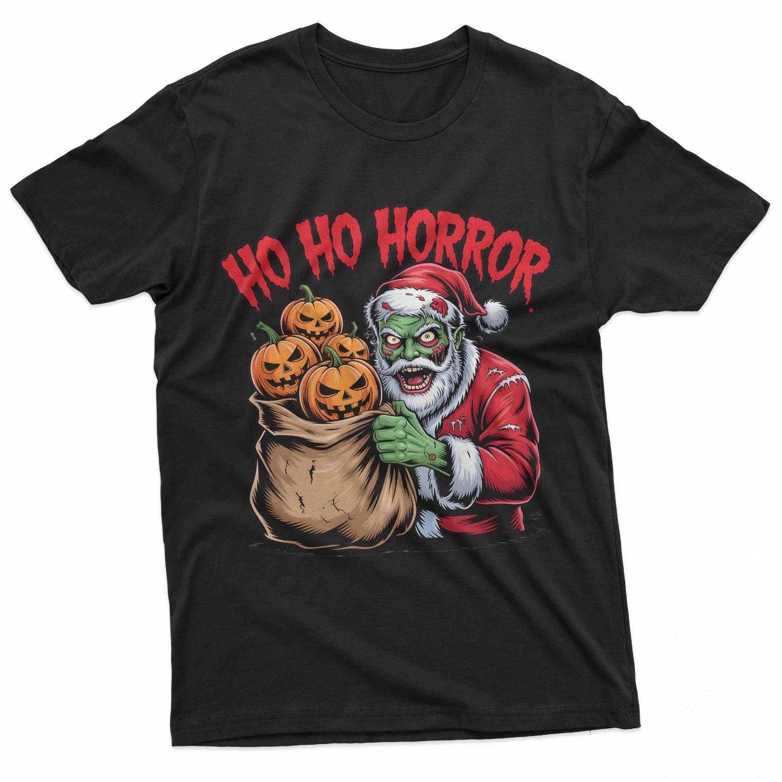 Ho Ho Horror Zombie Santa Halloween Design T-Shirt S