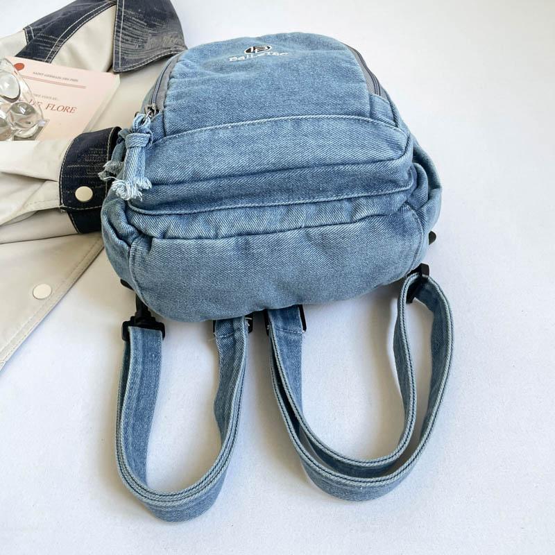 Lightweight Denim Backpack Women's Outdoor Travel Multifunctional Chest Bag Shoulder Crossbody Bag