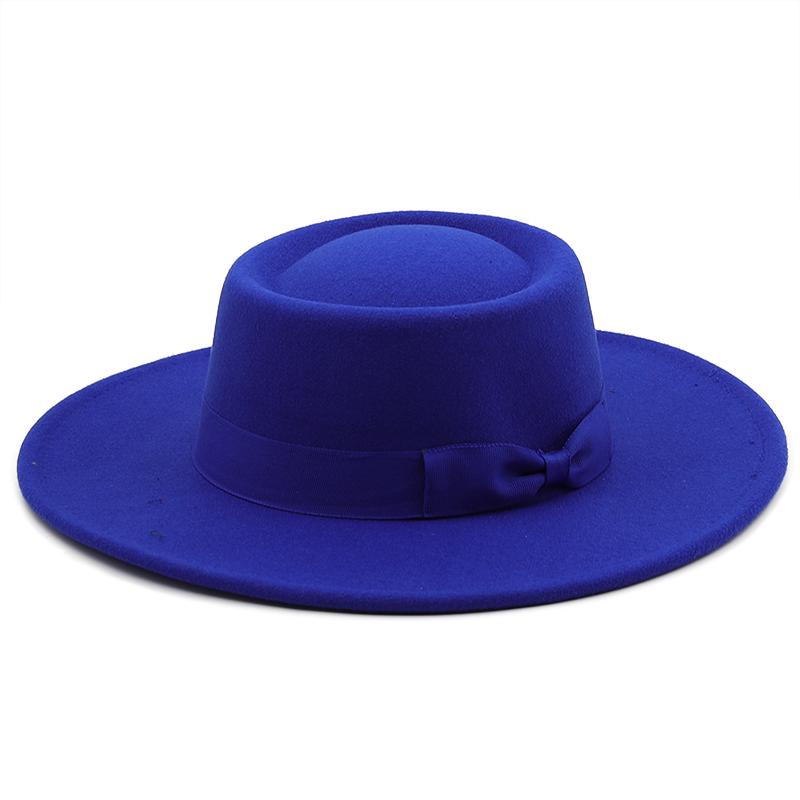 New 8.5CM Wide Brim Fedora Hat Jazz Hat Women Men Classic Felted Hat Panama Solid British Fascinator Women's Felt Hat