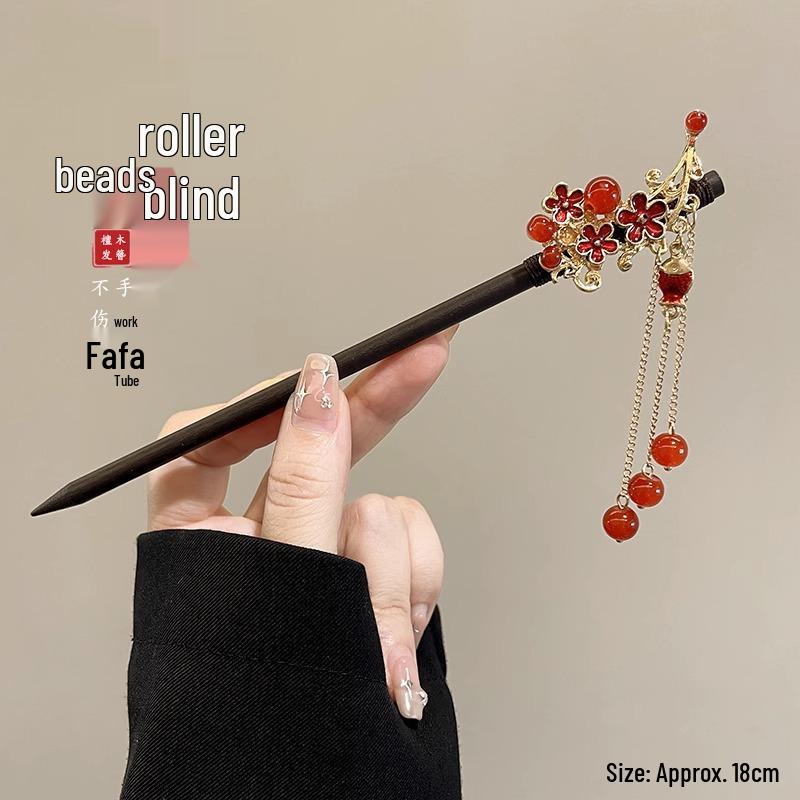 Ancient Chinese-Style Hanfu Hair Accessories: Elegant Updo Hairpins with Tassels for Women