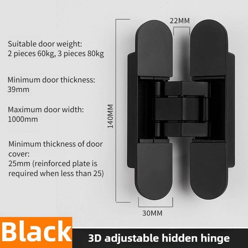 3D Hardware Supplies Hidden Door Hinges Adjustable Hotel Folding Door Inward and Outward Opening Concealed Door Closer