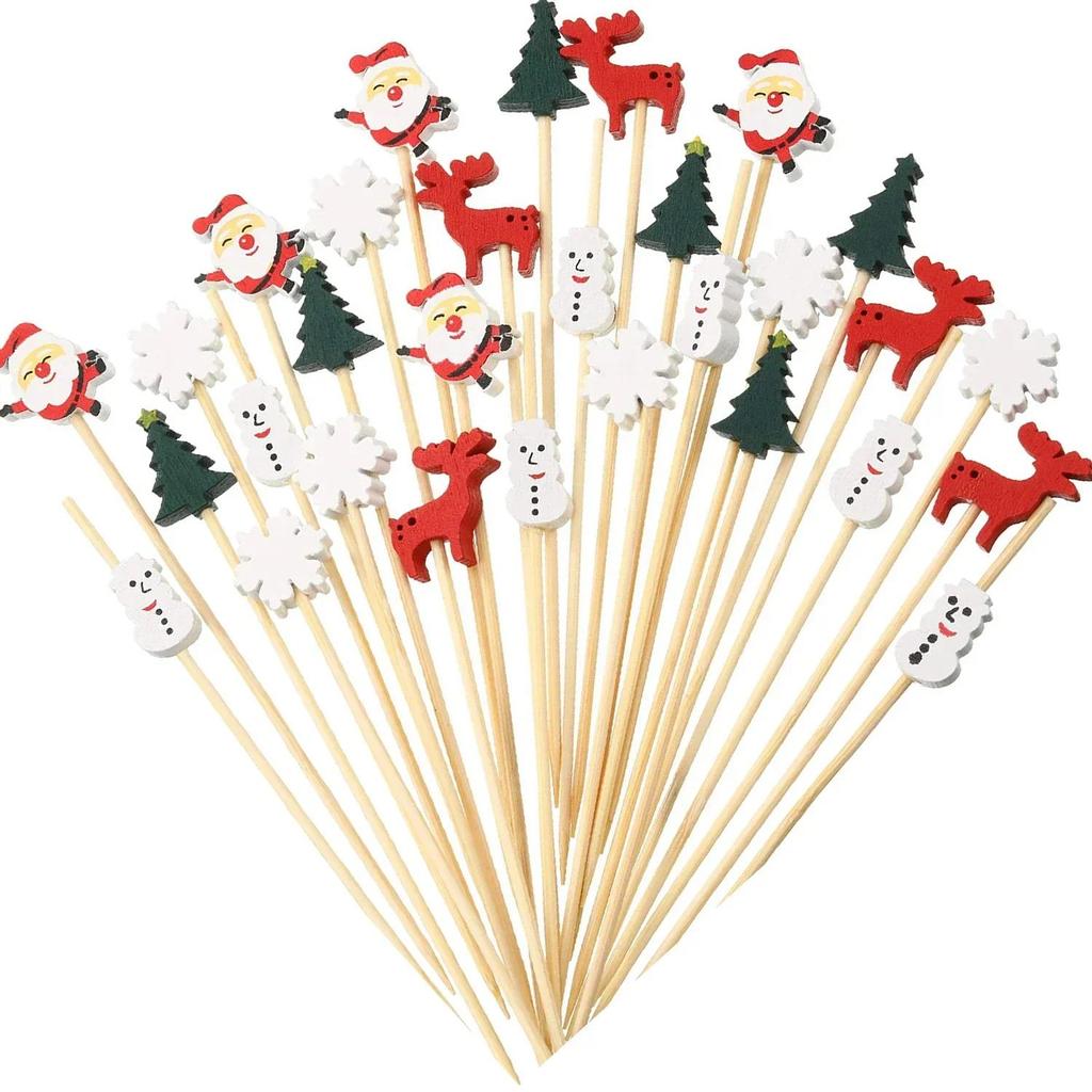 50Pcs Halloween Toothpicks Appetizers 4.7 Inch Bamboo Cocktail Picks for Cake Dessert Food Fruit Halloween Party Decorations 5