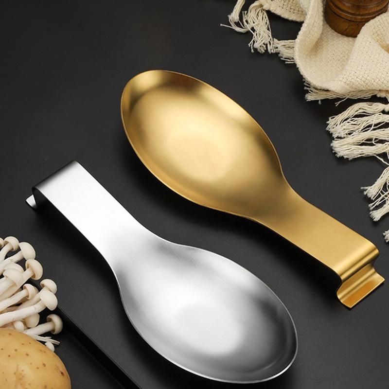 Fish Shape Stainless Steel Spoon Rest Food Clip Pot Spoon Tray Hotel Restaurant Kitchen Utensil Holder Shelf Tray