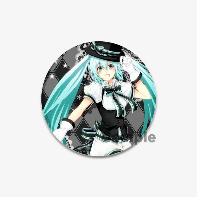 32/44/58mm Cute Cartoon Figure Miku Brooches Cosplay Singer Exquisit Badge for Collar Backpack Hat Accessory Handmade Pin Gift
