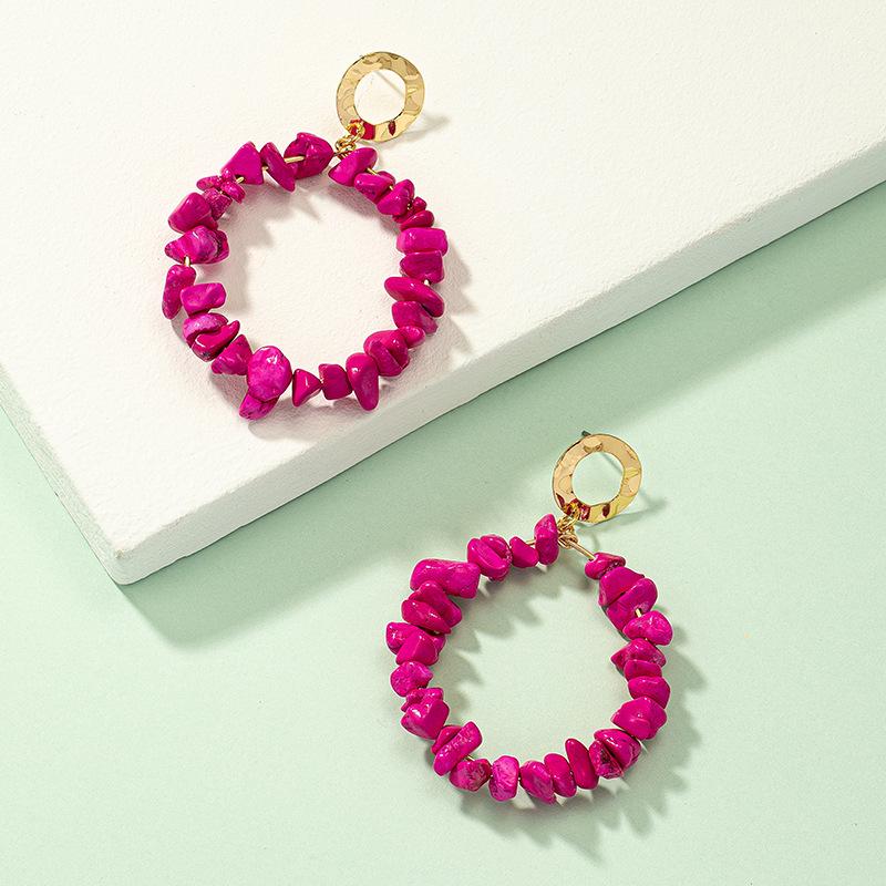 European & American Style Crystal Beaded Retro Hoop Earrings