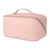 Travel Makeup Bag Large Capacity Women's Cosmetic Bag Waterproof PU Leather Zipper Soft Handle Portable for Skincare