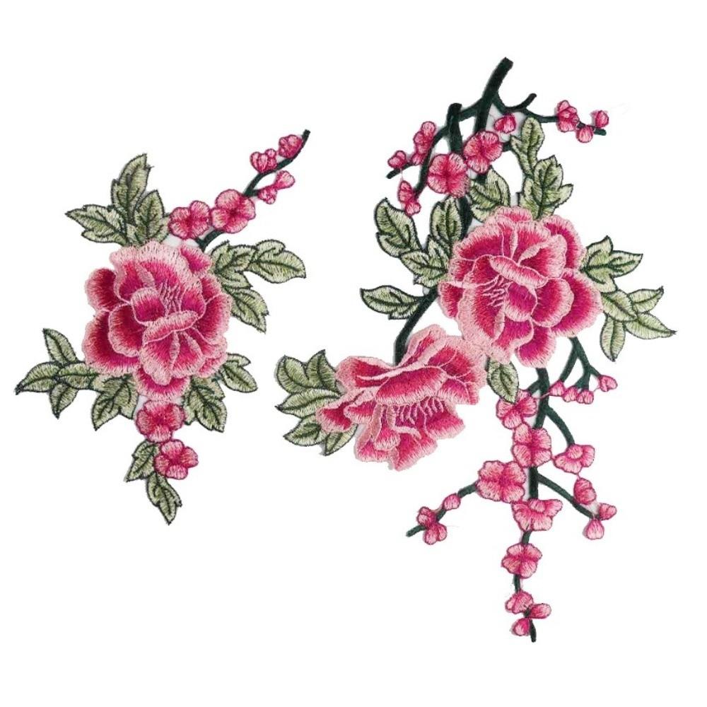 2Pcs/Set New Flower Embroidery Patch DIY Multi-Color Applique Patch Sewing Accessories Sew On Patch Clothes Decoration