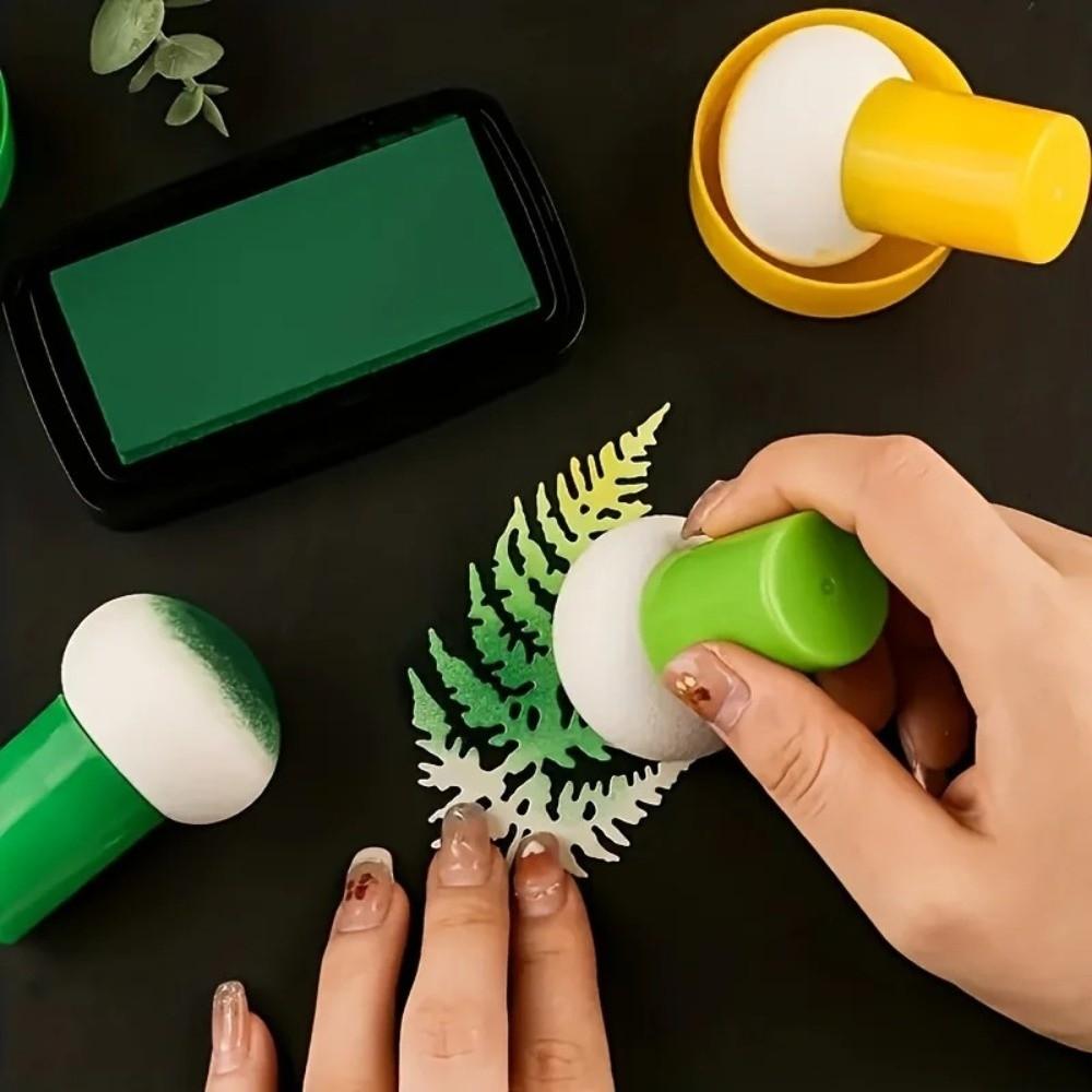 6pcs Ink Applicator Stencil Brush Set Colorful Card Making Tool  For Scrapbooking