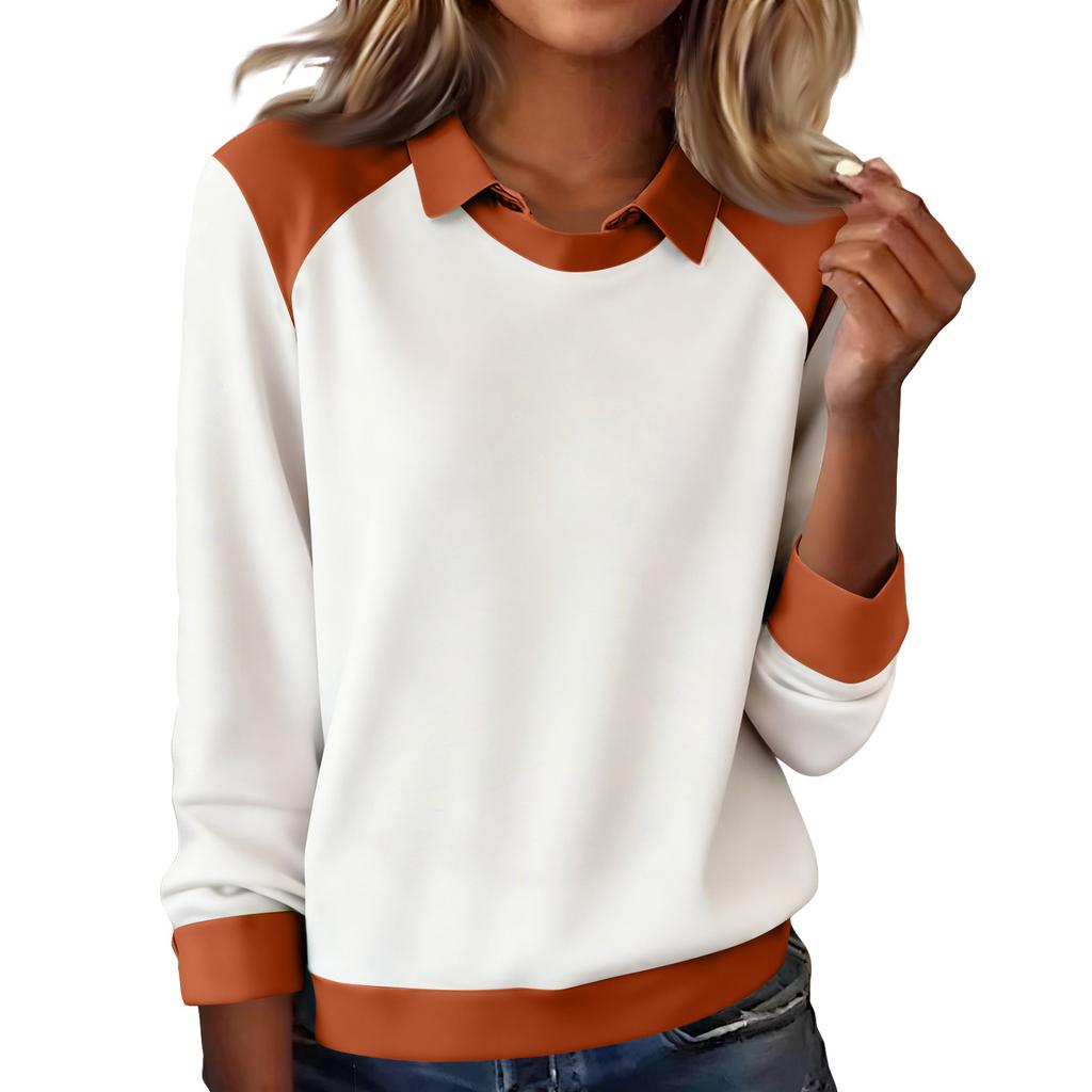 Damenmode Langarm-Pullover Einfarbiges Oberteil