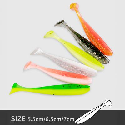 20 STÜCKE 5,5/6,5/7CM Großer Angelköder Wurm Silikon Easy Shiner Shad T-Schwanz Weichköder Eis Wobbler Swimbait Pesca Barsch Hecht Winter