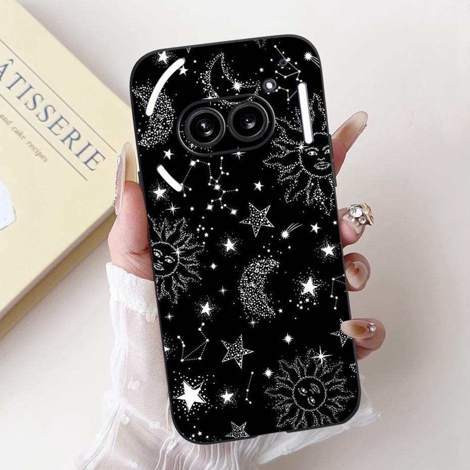 Fashion Painting Phone Case For Nothing Phone (2a) Plus Black Silicone Soft Cover For Nothing Phone 2 Phone2a Cases Bumpers