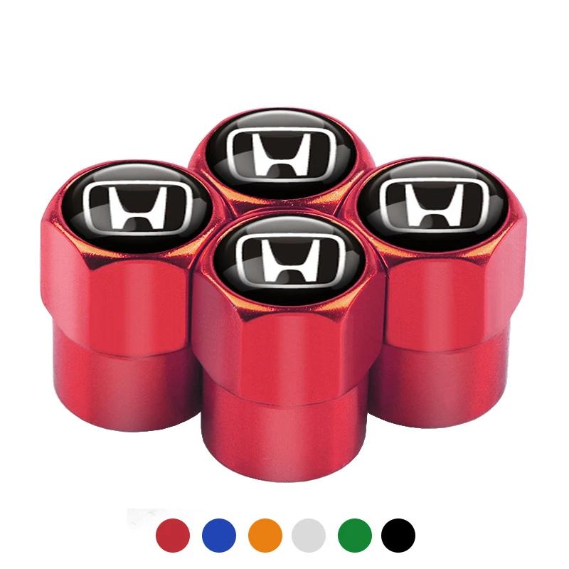 4pcs Car Metal Badge Wheel Tire Valve Caps Stem Cover For Honda Prelude Mugen Power XR-V Jazz Fit Avancier Crv Accord Pilot City cwvc57