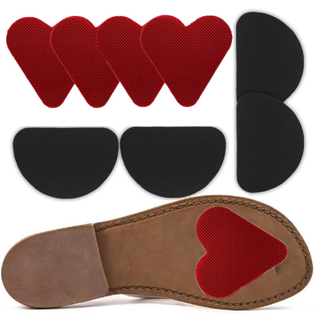 

4 пары нескользящих накладок для обуви, защитные накладки на подошву, клейкие противоскользящие накладки на каблуки красный