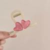 Korean Style Heart Shark Clip Transparent Resin Shark Clip Gift Love Hair Claw  Daily