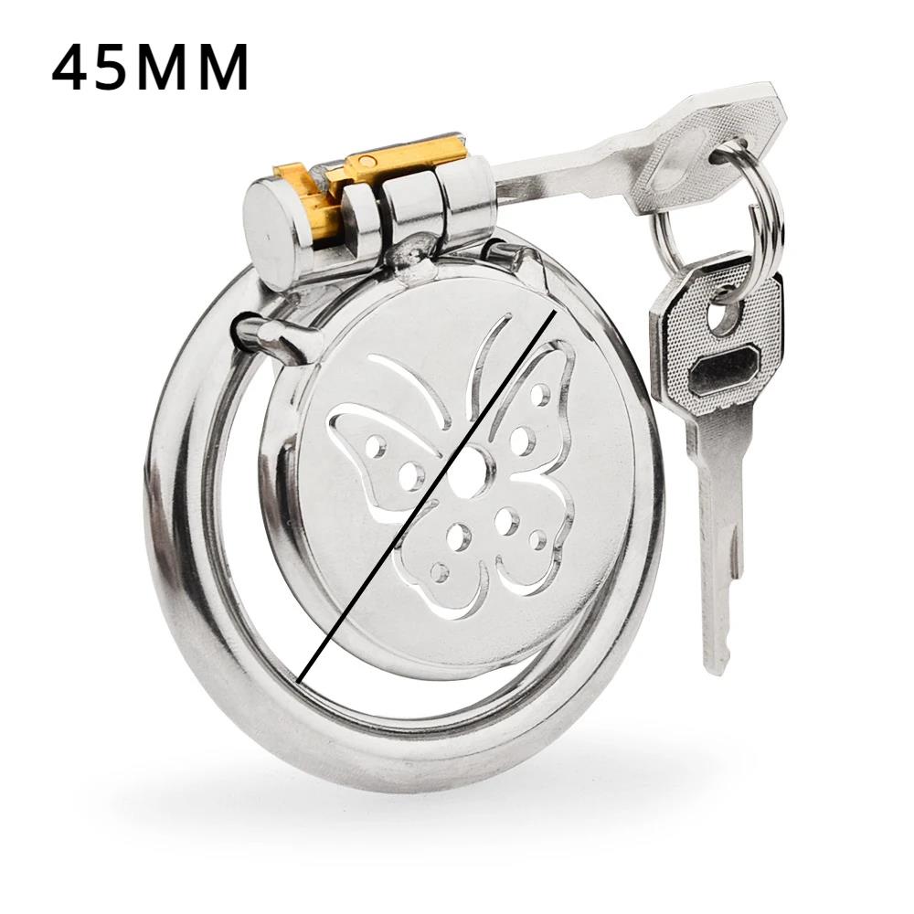 Flat Chastity Lock for Men Metal Chastity Devices Urethral Plug High Comfort Anti Cheating Dormant Lock Sex Toy for Couple SM