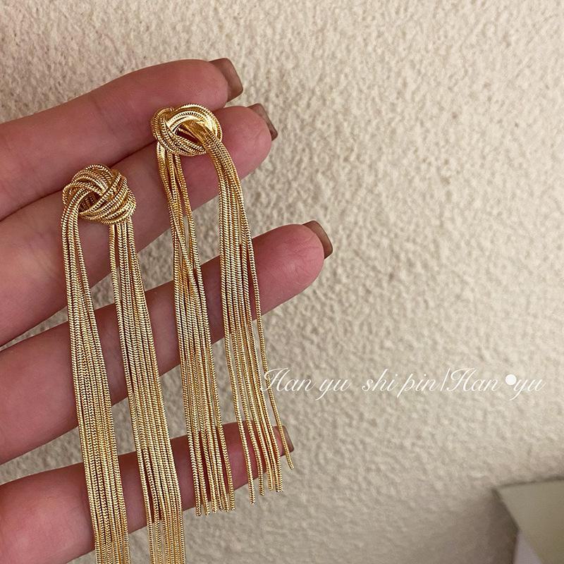 925 Silver Needle Long Tassel Earrings for Women - Korean Style, High-End, Popular and Versatile