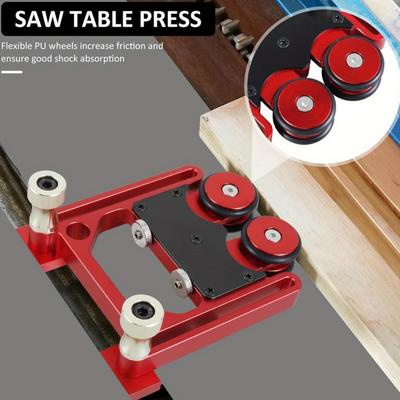 Guide Rouleau d'Alimentation Alliage d'Aluminium Unidirectionnel Scie de Table Guide Rouleau d'Alimentation Réglable Guide Fin pour Coupe Longitudinale Outil à Plume Anti-Rebond