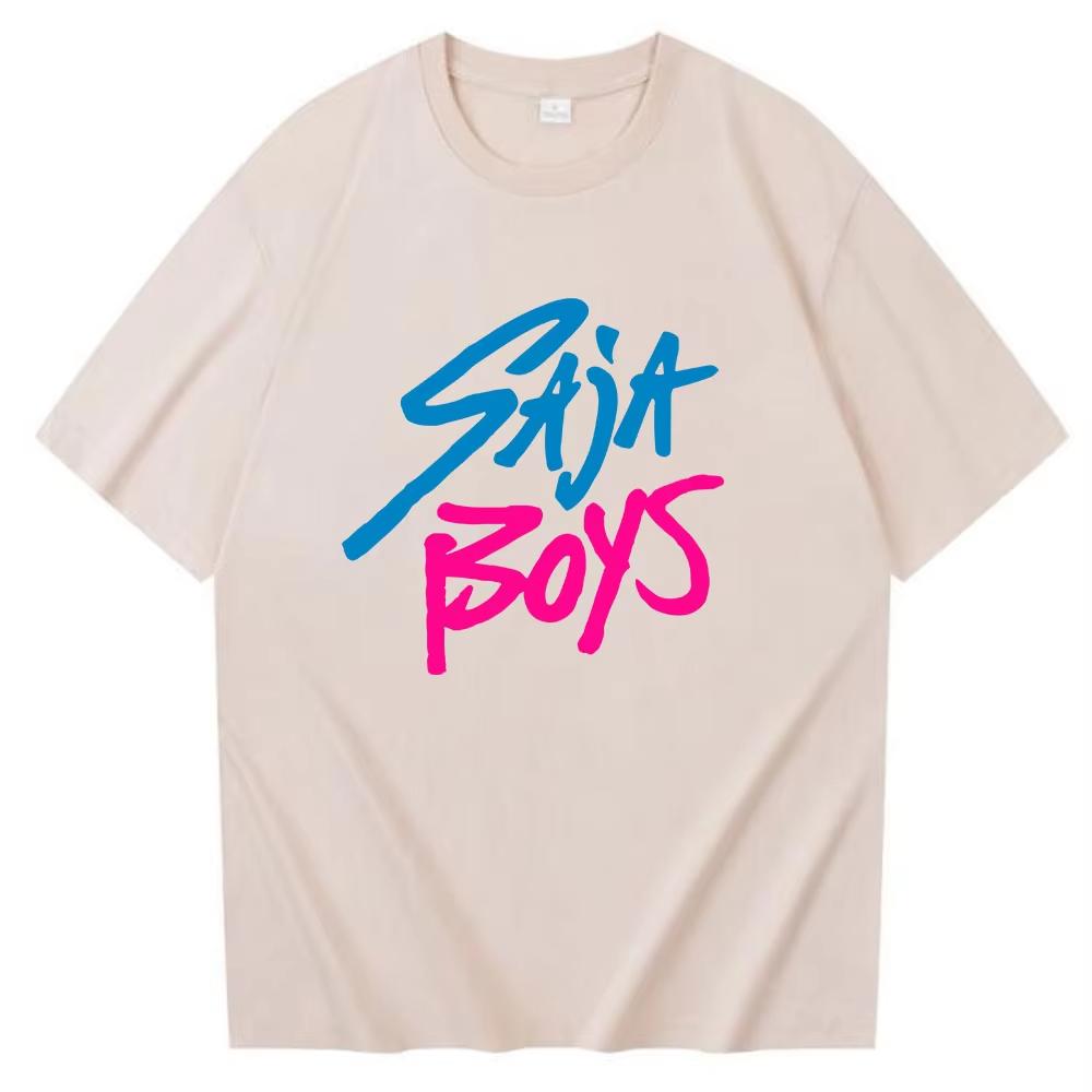 Summer Saja Boys Kpop Demon Hunters Men's and Women's Cotton Printed T-shirt 2 Sided O-Neck Short Sleeve Shirts Fans Gift Tops