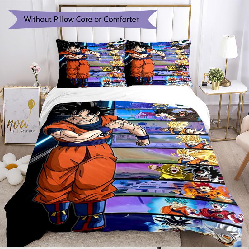 3pcs Duvet Cover Set (1*Duvet Cover + 2*Pillowcase, Without Core), DRAGON BALL Print Soft All‑Season Bedding Set, Home Bedroom Decor Gift