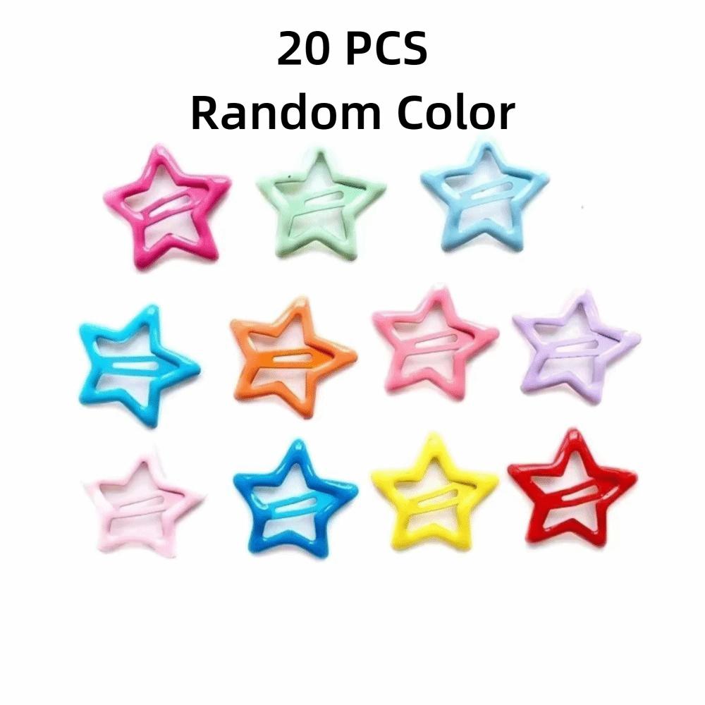 

20PCS Y2K Star BB Hair Clips Headwear Pentagram Hairpin Cute Metal Snap Clip Kids Hair Accessories