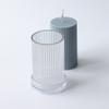 DIY Cylindrical Candle Mold Fine Stripe Acrylic Mold 7.5X5cm Geometric Cylindrical Mold DIY Candle Decoration Production Mold