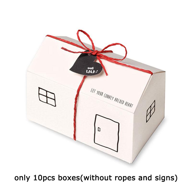 WTEMPO Small House Shaped Paper Gift Boxes Foldable DIY Party Decor Favor Treat Boxes Business Shopping Mall Activity Packaging Boxes