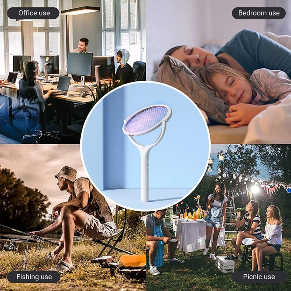 5-in-1 Retractable Extension Pole Electric Mosquito Swat Multi-Functional Rotating Net Swat Rechargeable USB Family Camping Use