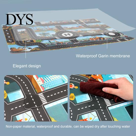 Model Decor Game Mat Identify Ability Vivid Fabric Urban Construction Engineering Small Map Toy for Kids Road Sign