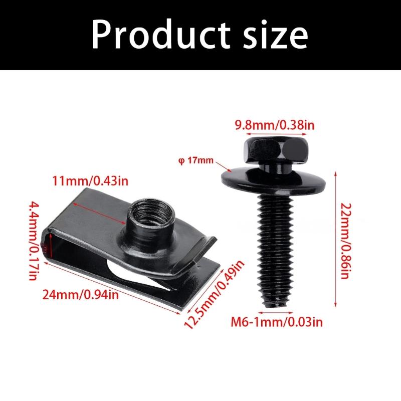 Premium Metal Mudguard Fastener Set Bolts Universal Fitment Fast Mounting Anti Corrosion Protection Automotive Accessories