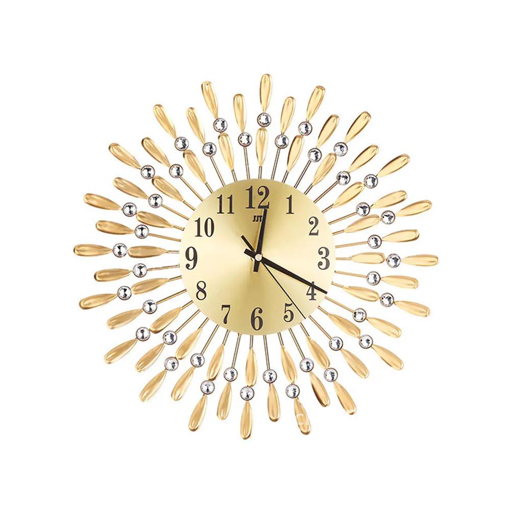 Two Colors Craft Modern Creative Design Wall Clock Mute Home Living Optional Fashion Metal Room Decoration Bedroom Diamond