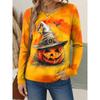 Damen 3D-Druck Crew-Neck Langarm-T-Shirt Mode Vielseitig Trend Atmungsaktiv Lässig