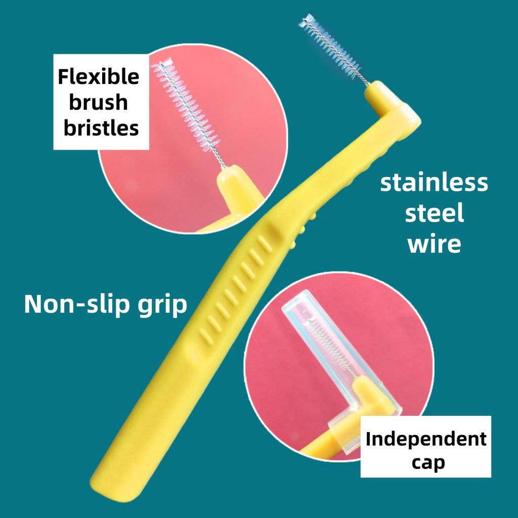 YS00259-10pcs L-shaped Interdental Brushes, Disposable/General-Purpose Packaging for Export