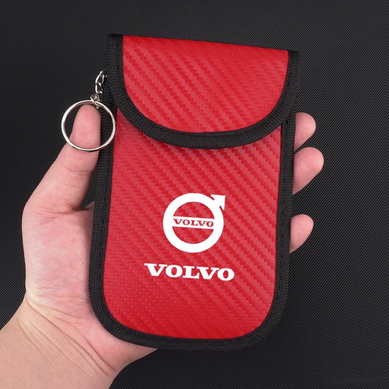 Blz4 Autoschlüssel-Etui Signalblocker-Tasche Auto RFID-Abschirmtasche Anti-Diebstahl-Beutel Für Volvo V60 V40 XC90 XC40 S60 C30 V70 AWD Olestar