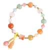 Gold Silk Jade Pumpkin Bracelet for Women, Multi-Bead Pumpkin Buddha Bead Bracelet, Single Strand, Gift for Peace, Health, and Good Luck