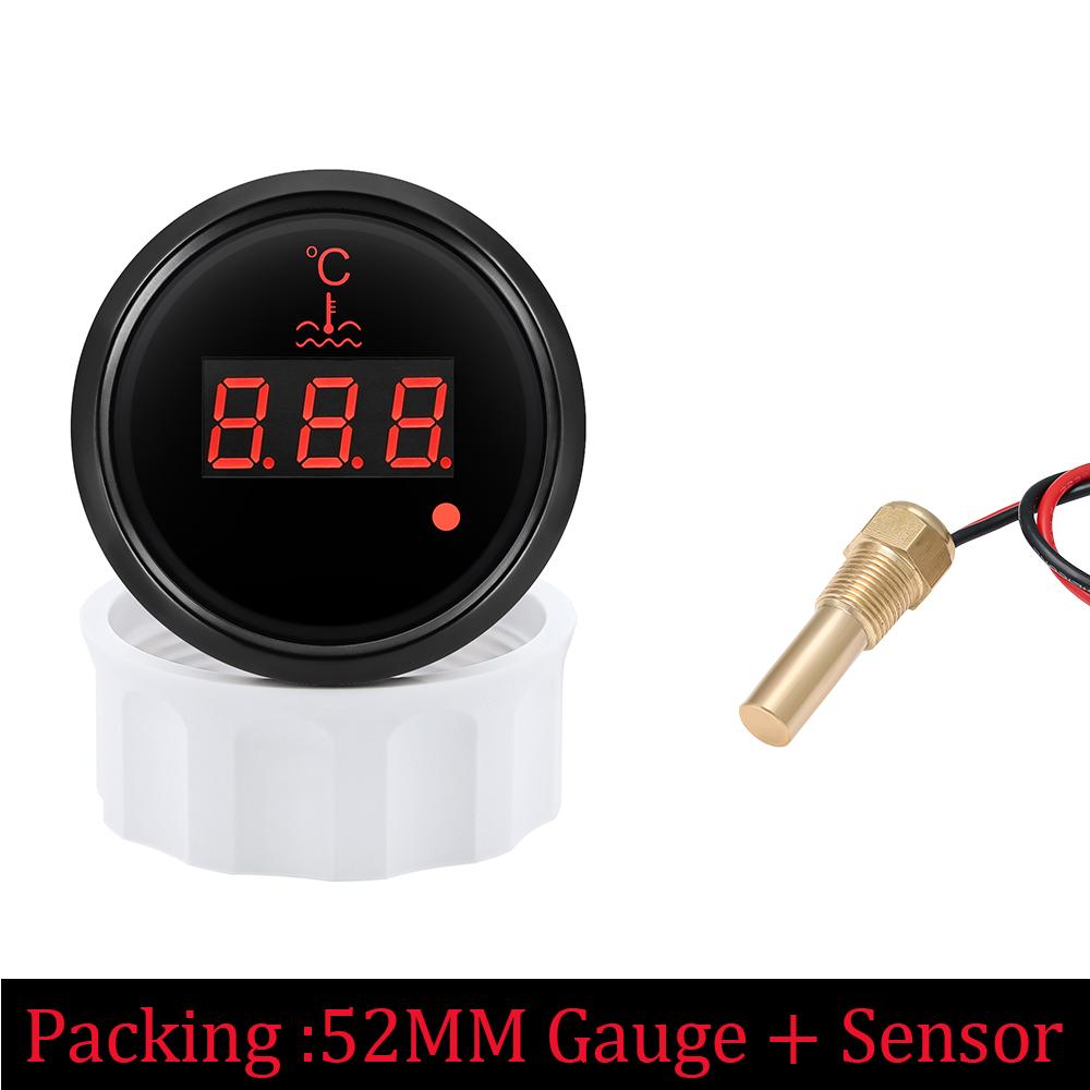 0~120 stopni Celsjusza Wskaźnik Temperatury Wody 52MM Samochodowy Miernik Temperatury Wody Samochodowy Wodoodporny Termometr Wskaźnik z Czujnikiem Wody 1/8 NPT
