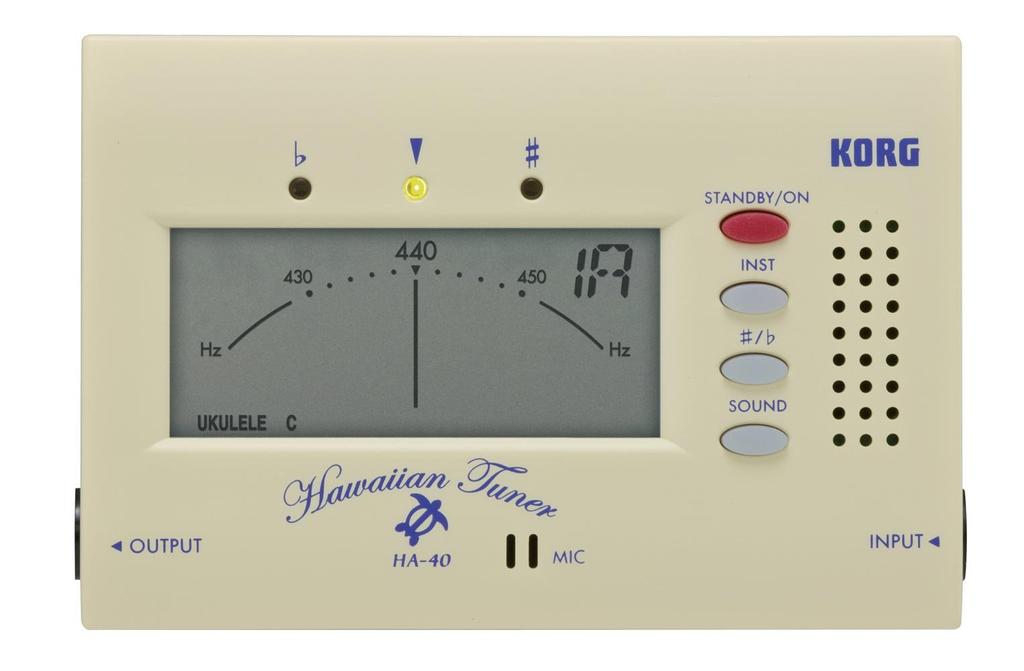 KORG HA-40 Compact Tuner for UkuleleSteel Guitar, a Hawaiian Music Instrument