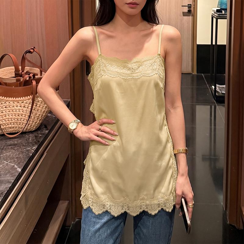 ZANZEA Women Elegant Lace Splice Vest Tops Summer Loose Casual Sleeveless Camisoles