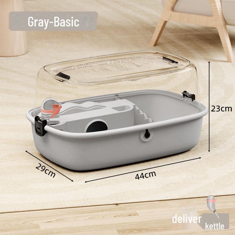 Luxury Transparent Hamster Cage Villa with Running Wheel and Nesting Space