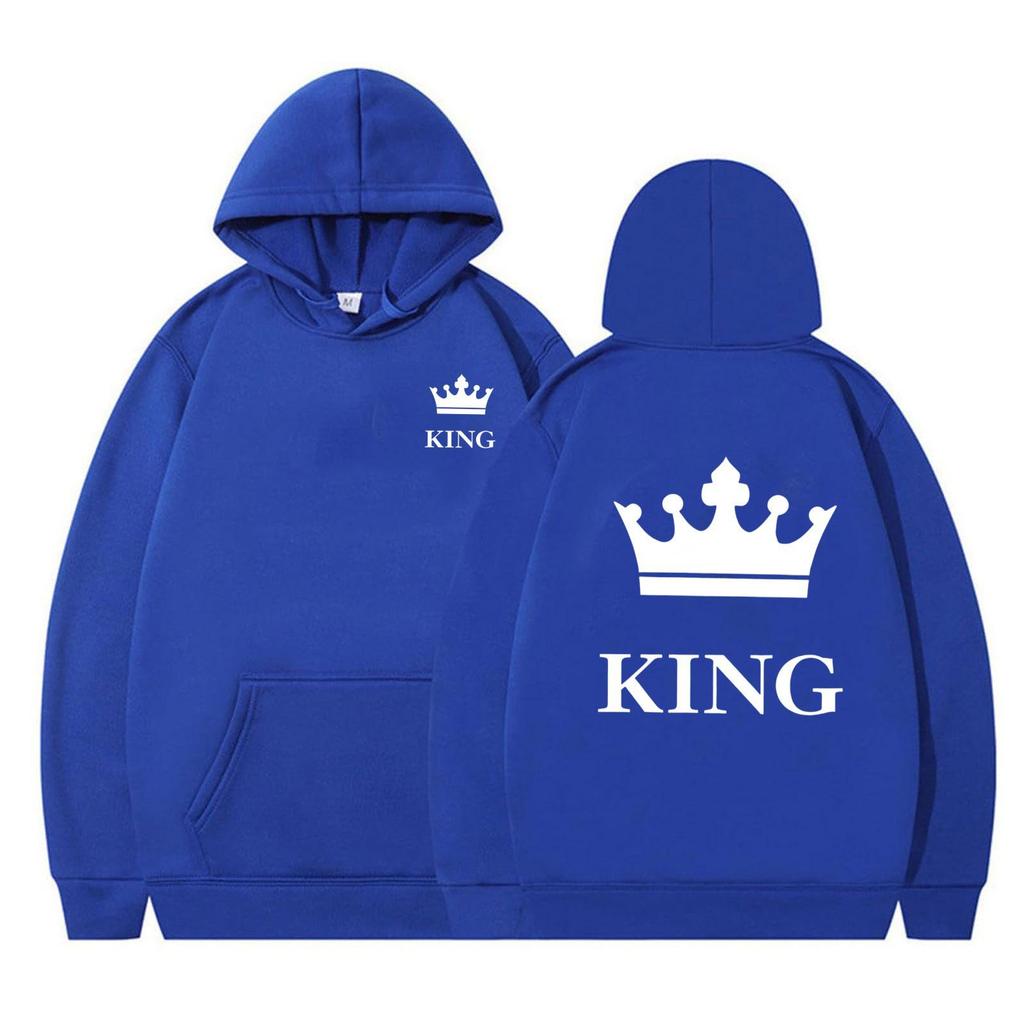 Women's Crown Print Loose Hoodie - Thickened Autumn/Winter Pullover