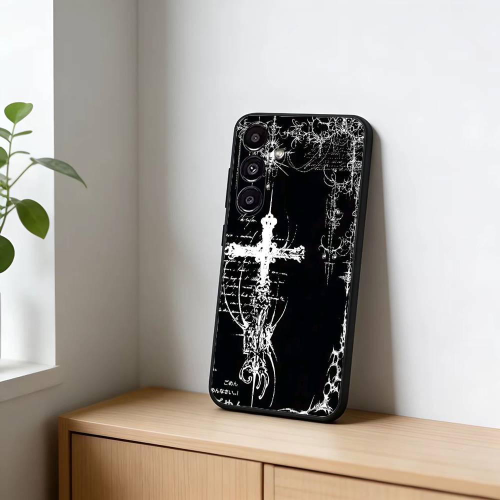 C-Cool Dark Gothic Cross Mark Phone Case For Samsung Galaxy A91,80,73,72 ,71,53,52,32 ,31,22,21s,20,Soft Black Case