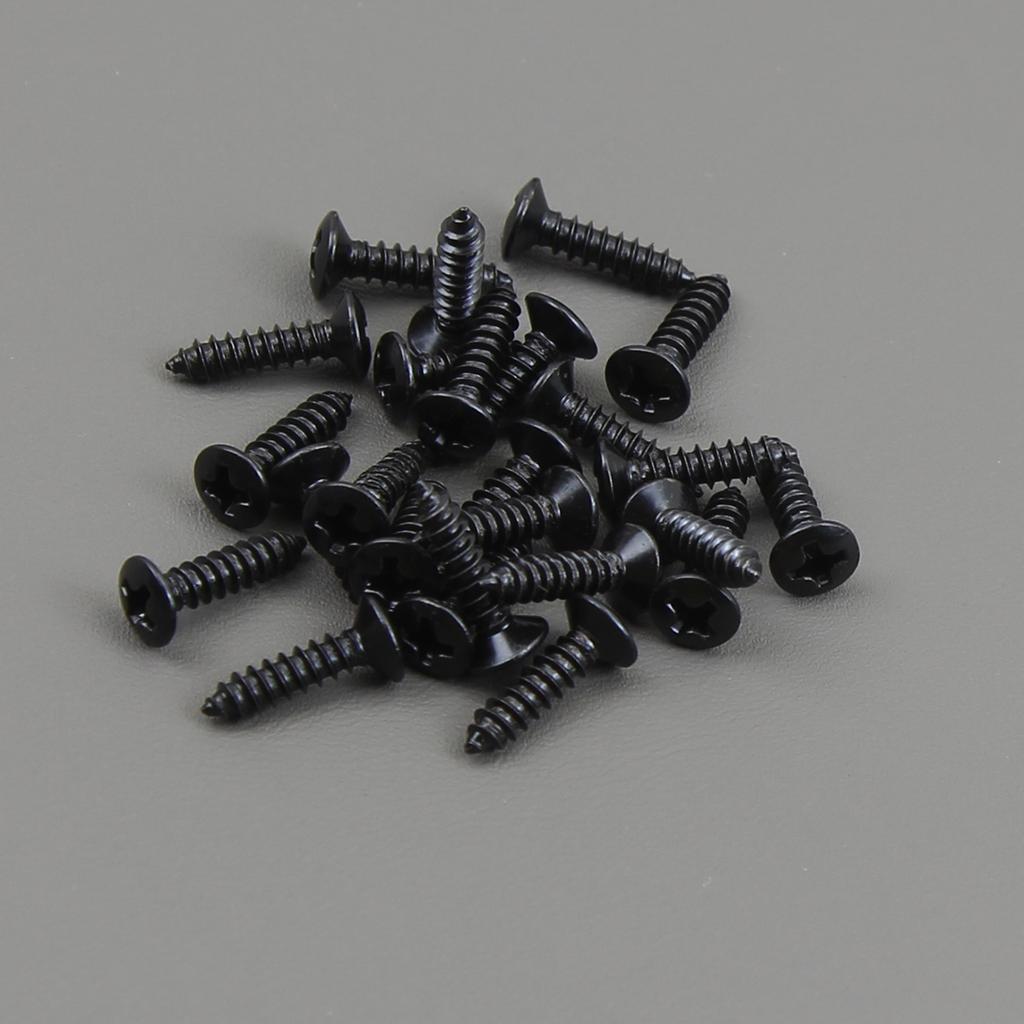 FLEOR 25 tornillos de montaje para golpeador de guitarra para piezas de bajo eléctrico, cromo/negro/dorado. Elija