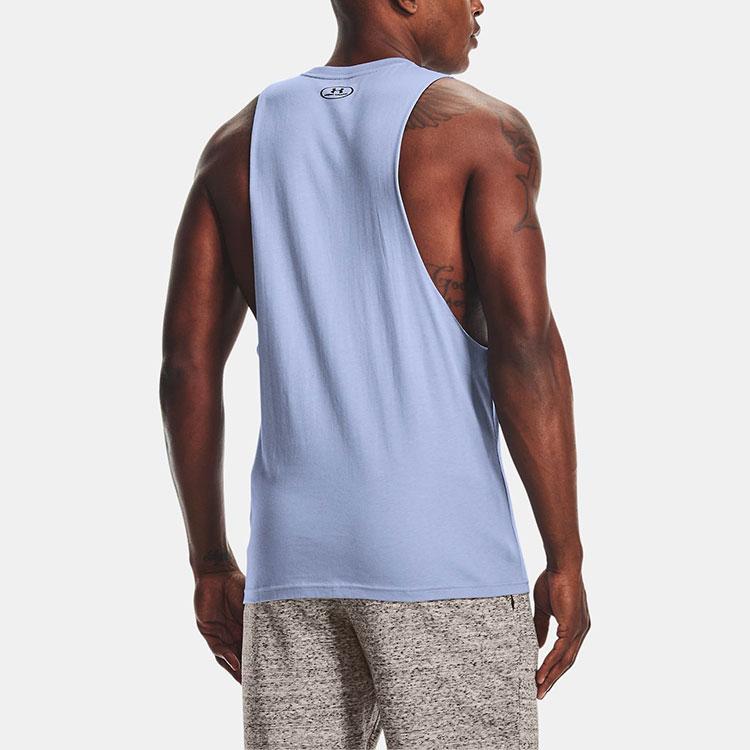 Under Armour Sportstyle Training Loose Fit Crew Neck Tank Top Men Tops Blue 1329286-420